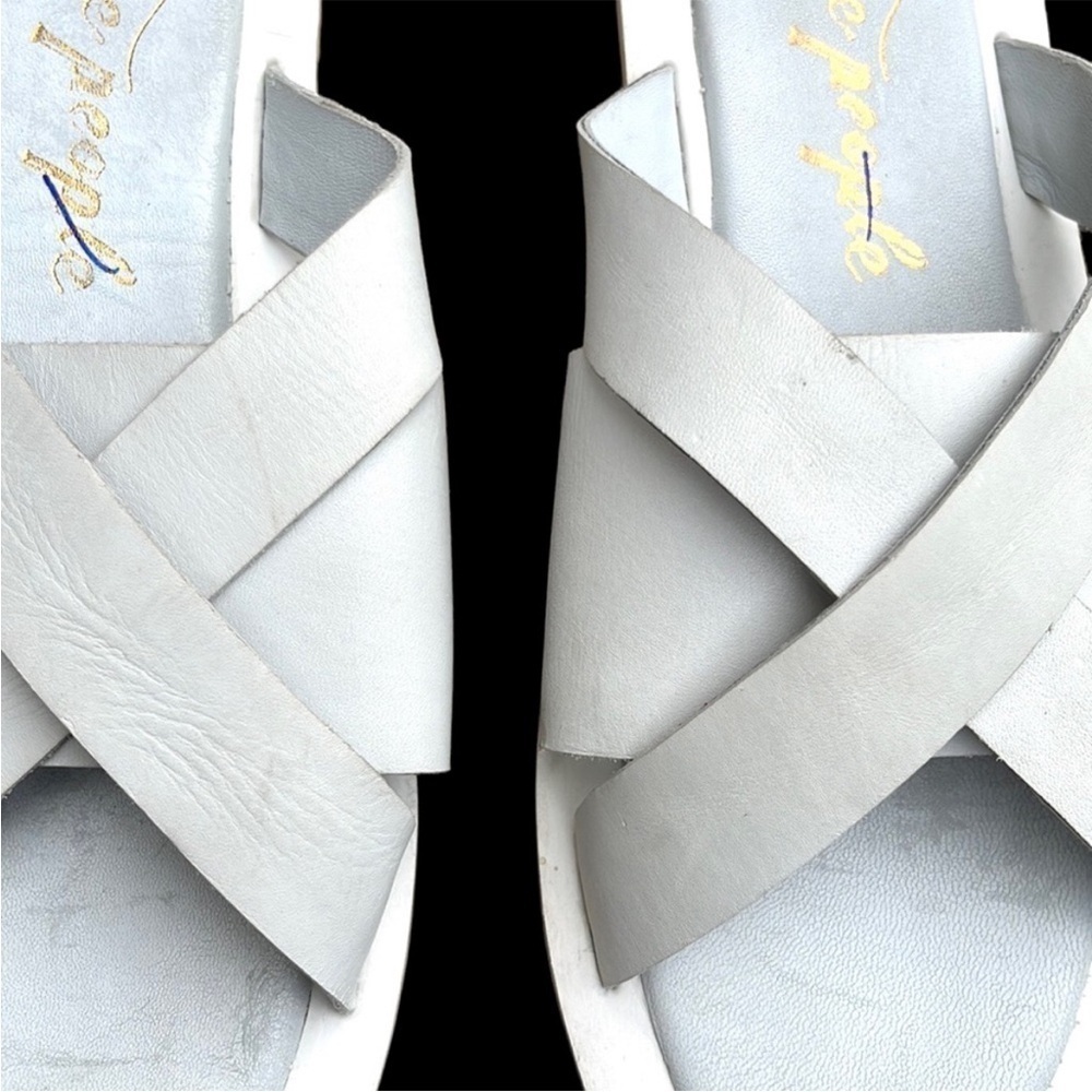 Free People Leather Del Mar Slide Sandals Size 10 - Picture 6 of 9
